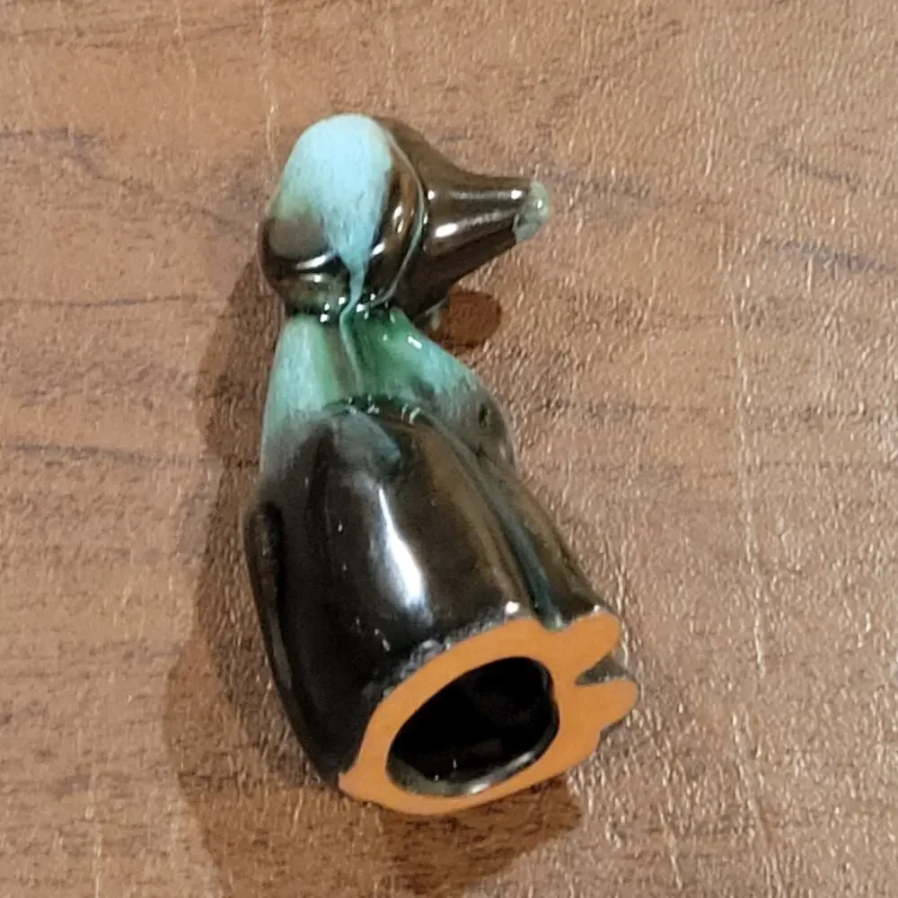 Vintage 70's Blue Mountain Pottery Small Dog Blue Ceramic 3.25 inch tall